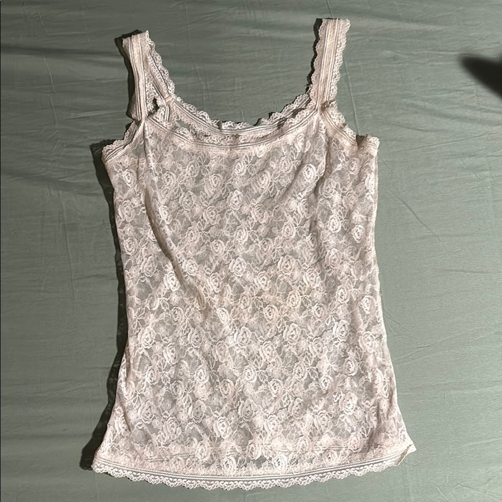 Cream Embellished Fitted Camisole
